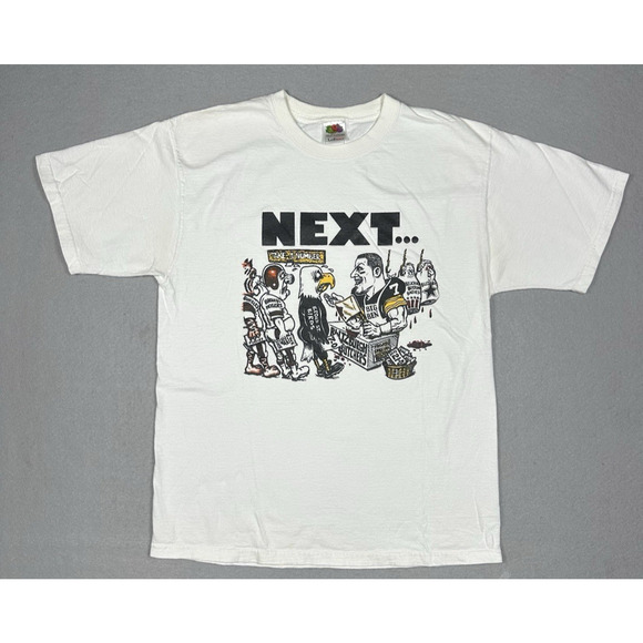 Vintage Y2K Pittsburgh Steelers Blitzburgh Butcher Caricature Big Ben Shirt Sz M - Picture 1 of 10